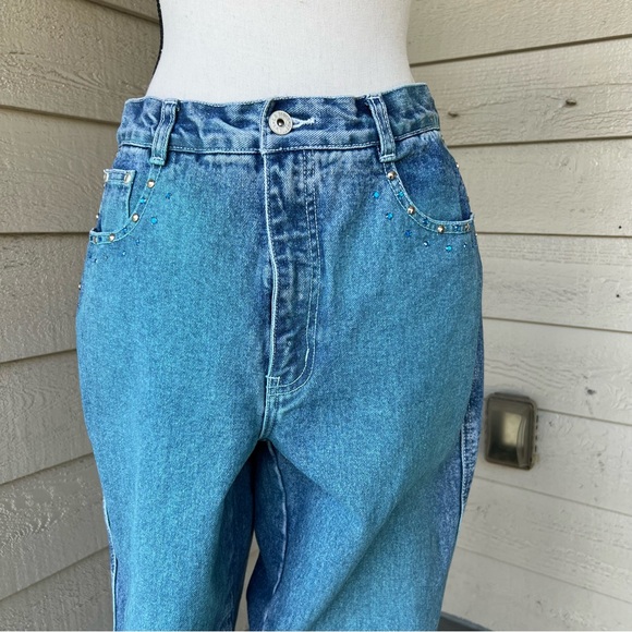 Vintage L.A. Blues Women's Studded Sparkly Blue Jeans - Picture 10 of 12